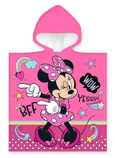 Badeponcho - Børnehåndklæde - 50x100 cm - Minnie Mouse BFF - 100% Bomuld